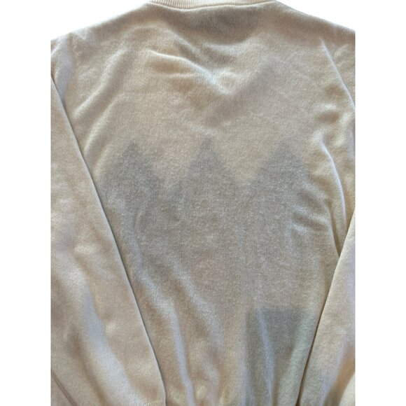 Men’s 100% Cashmere Cream Brown Argyle V-Neck Grandpacore Sweater - Picture 7 of 9